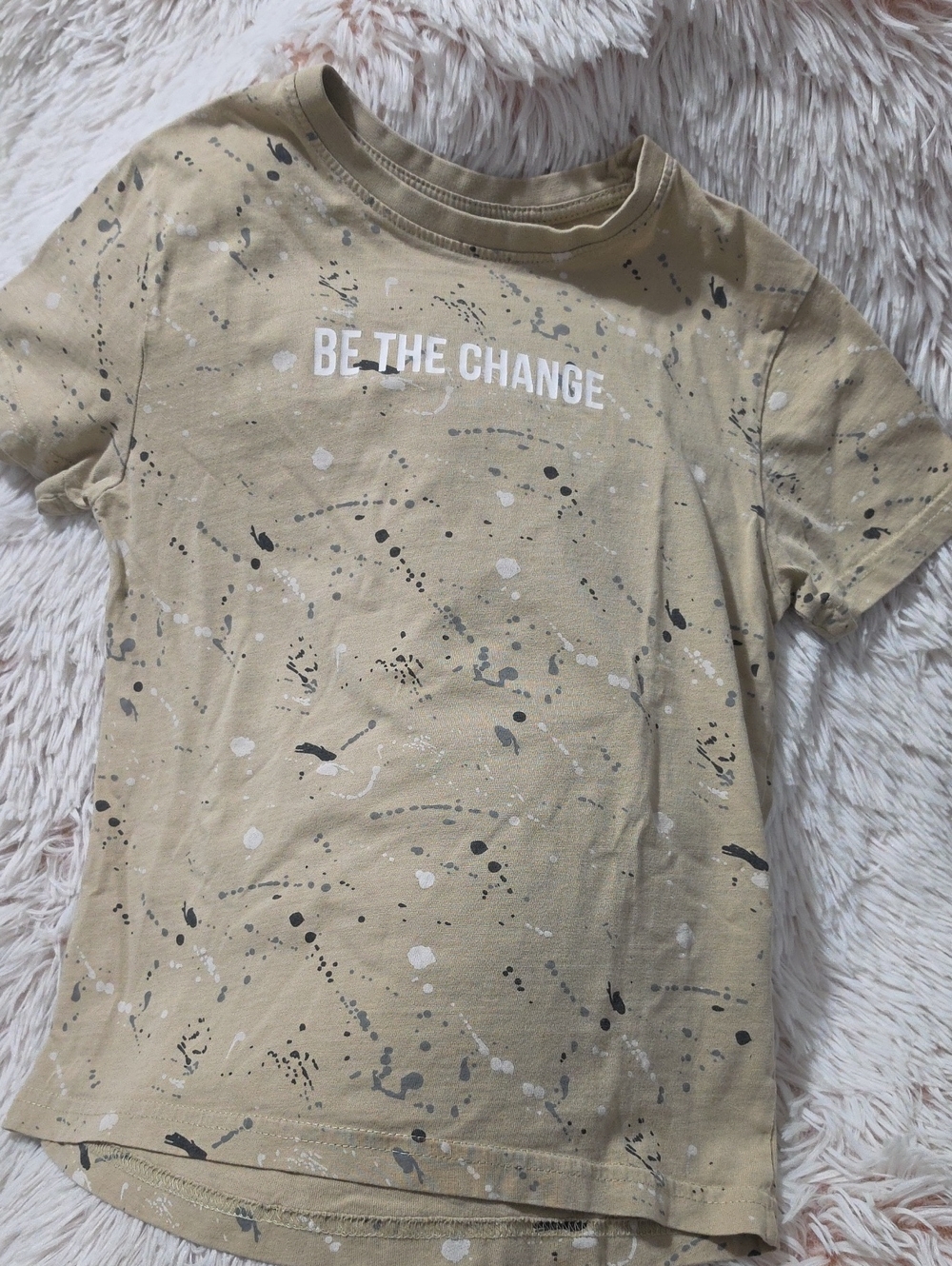 Primark Tan 'Be The Change' Splatter Graphic Tee